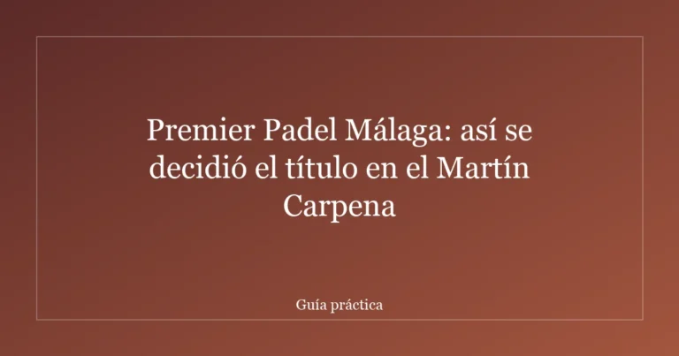 Premier Padel Málaga: así se decidió el título en el Martín Carpena