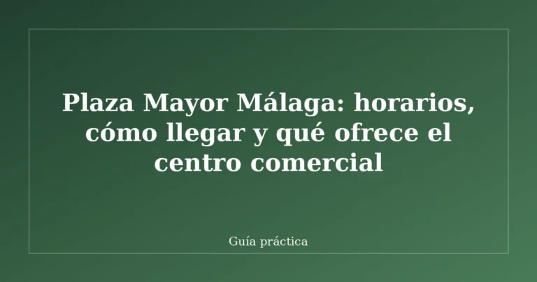 Plaza Mayor Málaga: horarios, cómo llegar y qué ofrece el centro comercial